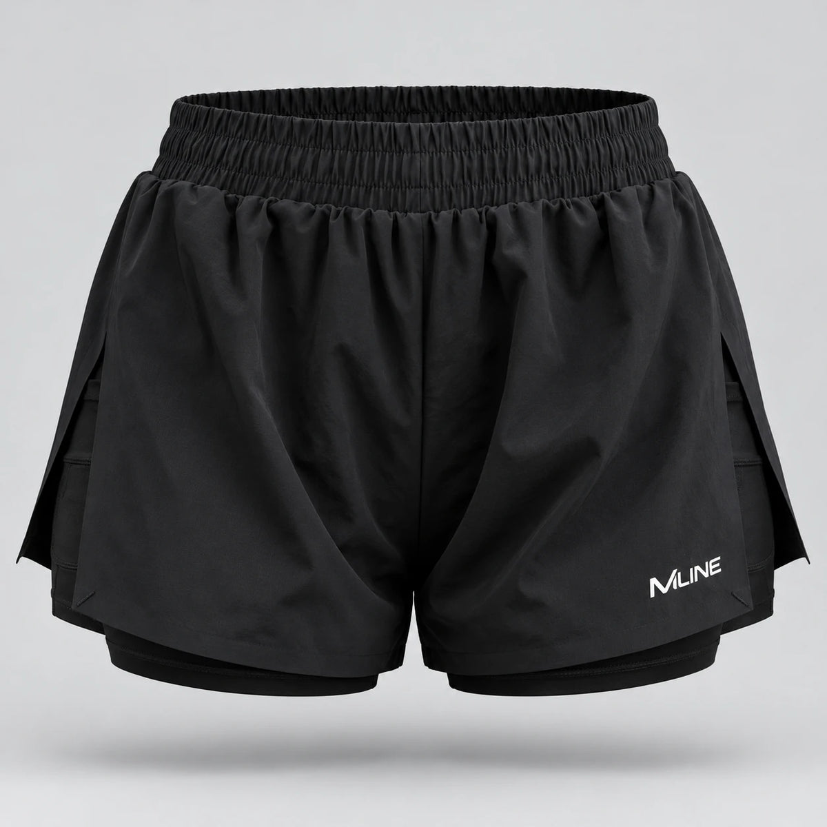 Short de running 2 en 1 - Noir