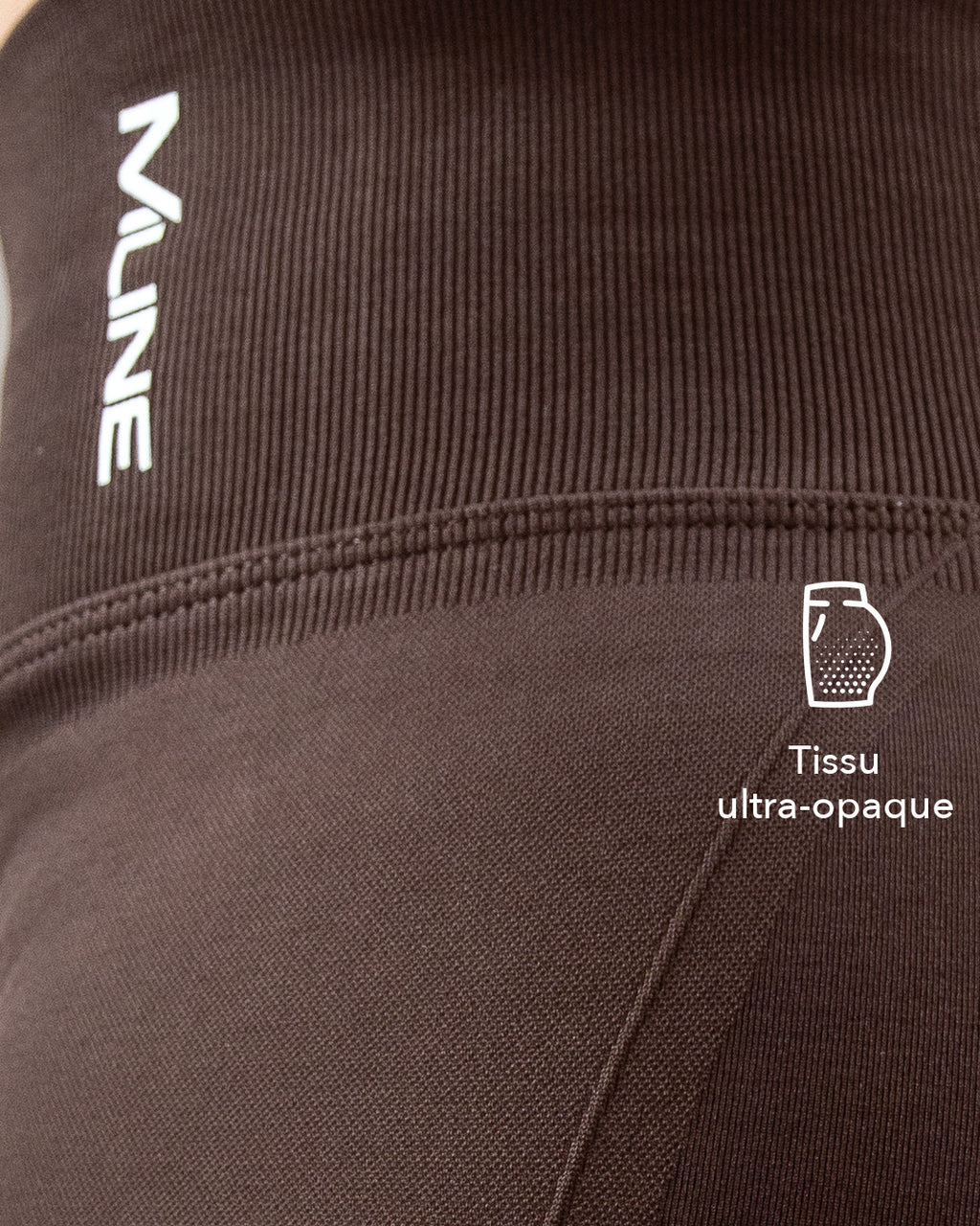 Zoom sur le tissu ultra-opaque – Legging taille haute Café