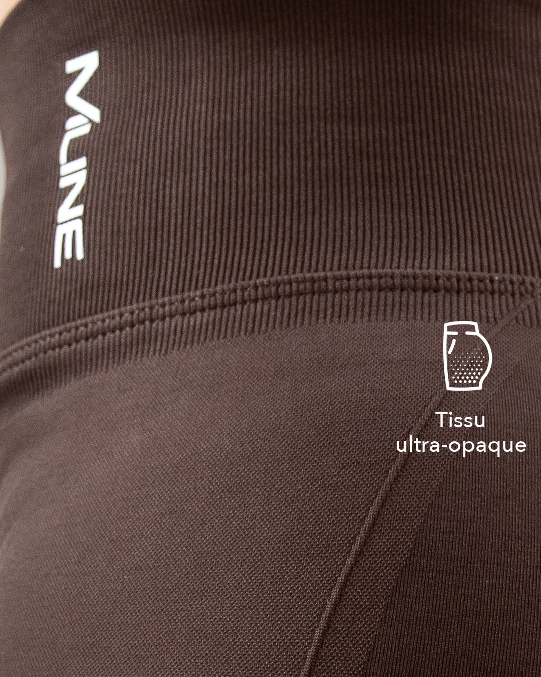 Zoom sur le tissu ultra-opaque – Legging taille haute Café