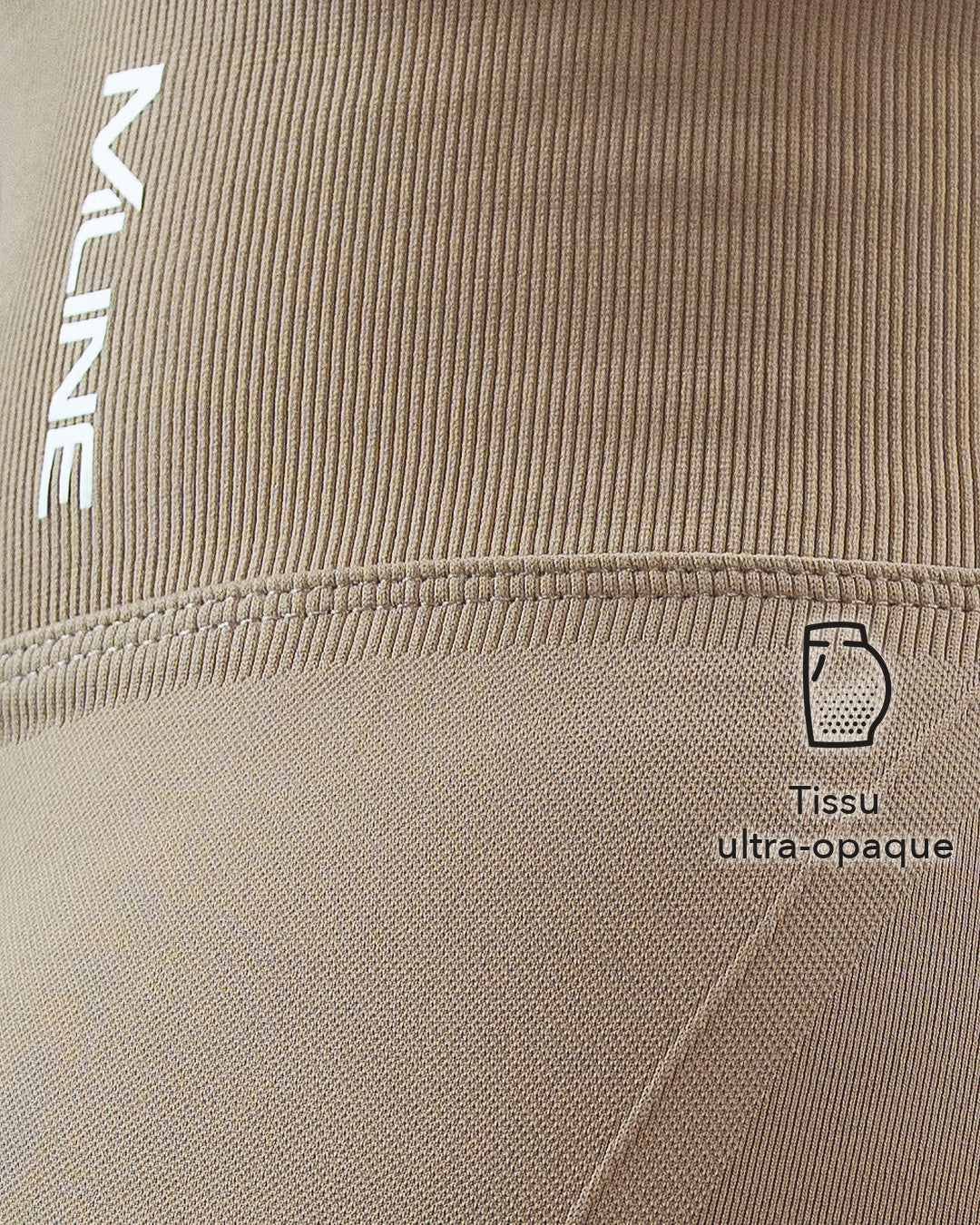 Zoom sur le tissu ultra-opaque – Legging taille haute Crème