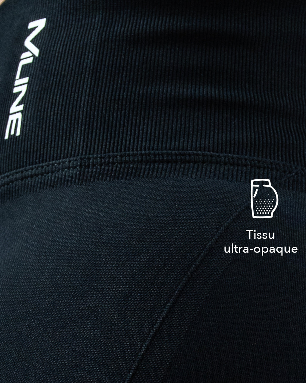Zoom sur le tissu ultra-opaque – Legging taille haute Noir
