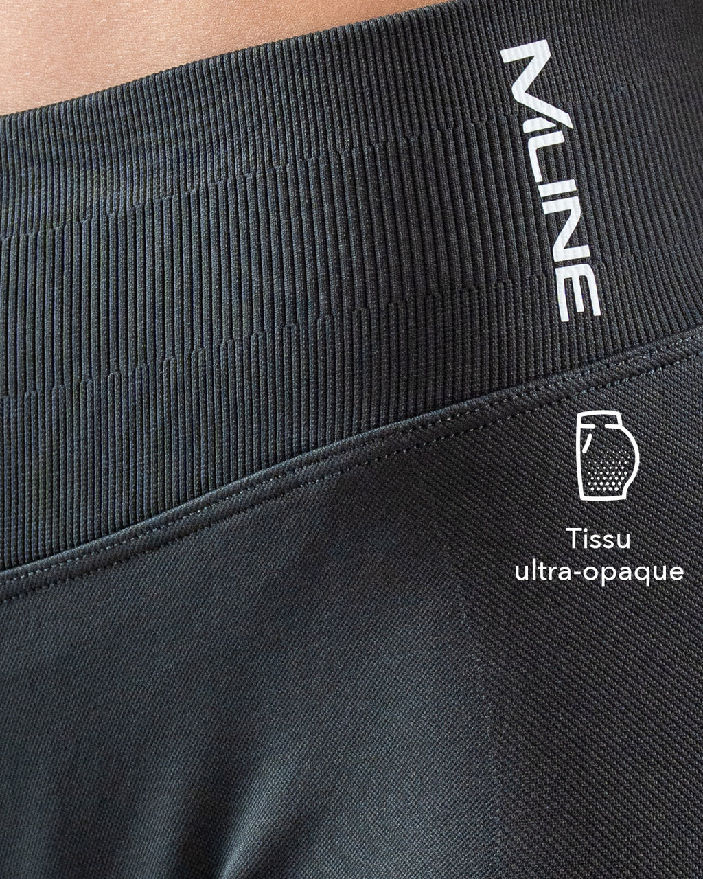Zoom sur le tissu ultra-opaque – Leggings scrunch taille basse Gris